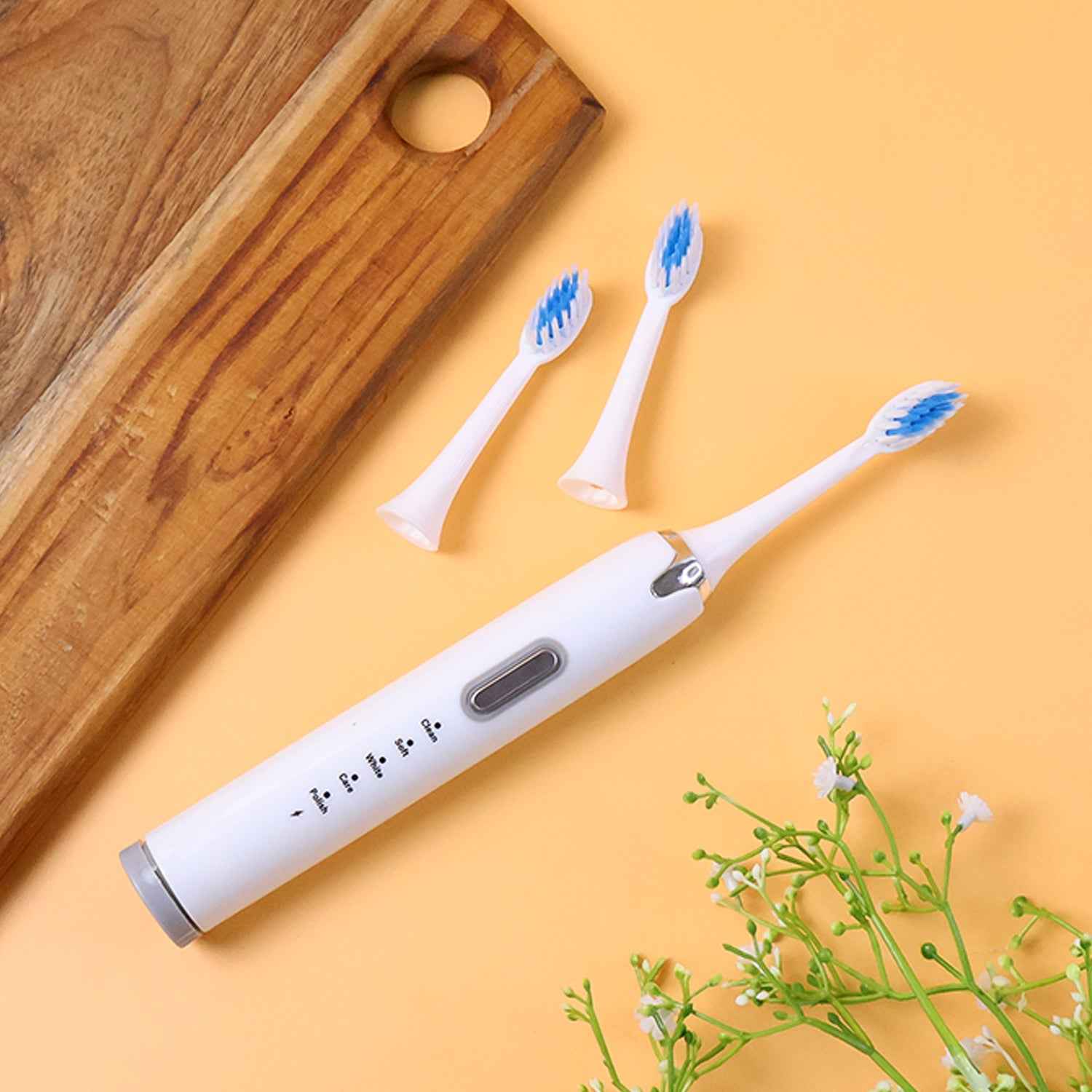 Electric Toothbrush Set – Rechargeable Sonic Cleaner with 3 Brush Heads