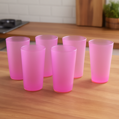 Modern design of the 6-piece plastic glass set by , ideal for everyday use.