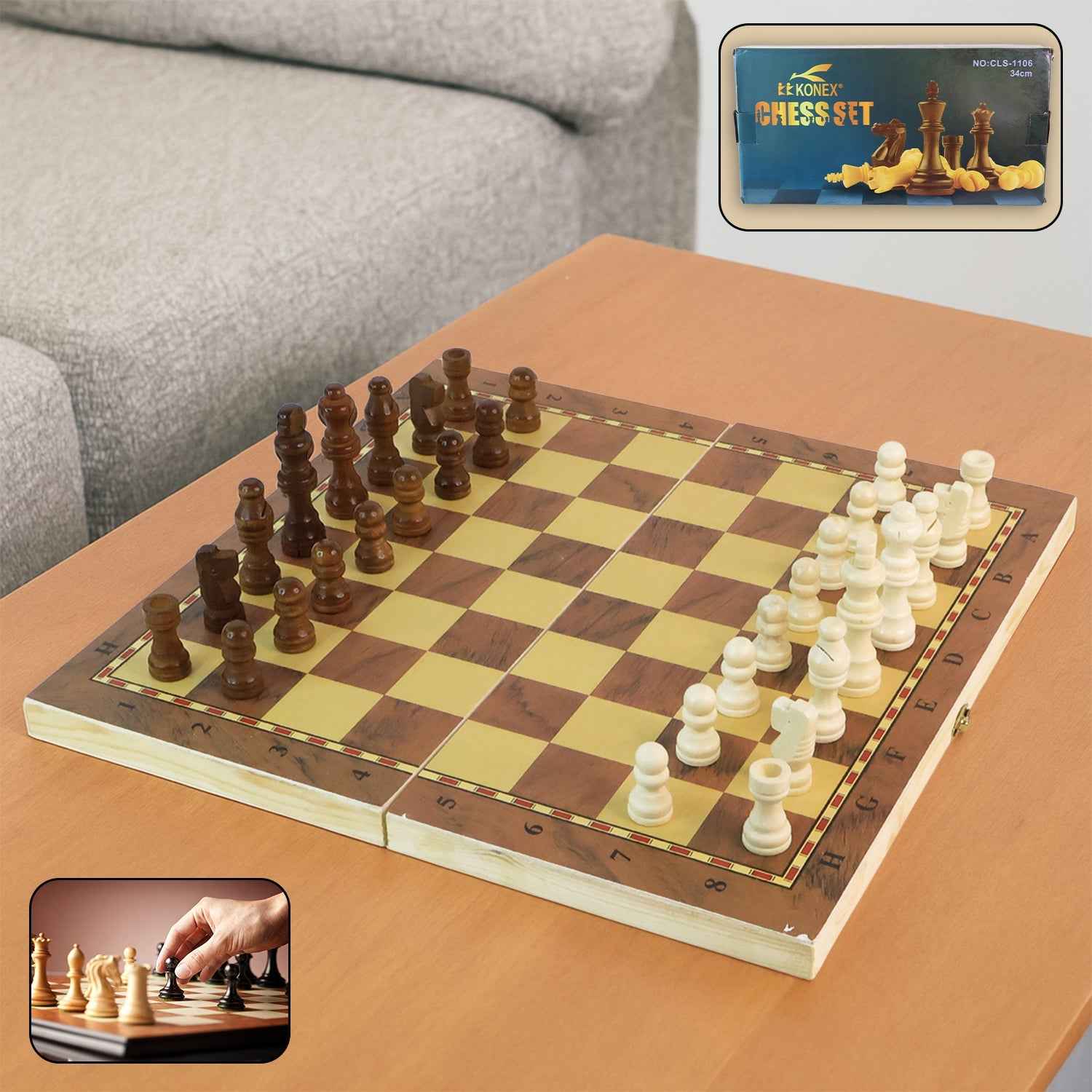Folding Wooden Chess Board Set – Travel-Friendly | Boardoria