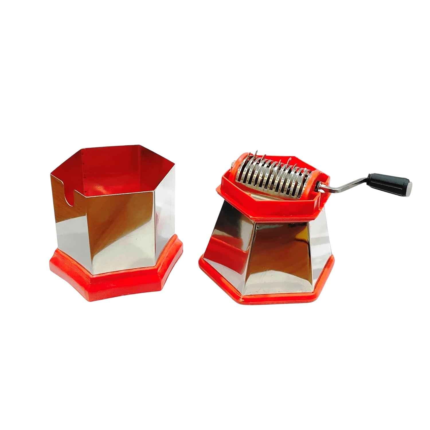 Chilli Cutter – Manual Hexa-Style Hand-Crank Vegetable Chopper