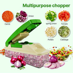 Vegetable Chopper – Quick Nicer Dicer with 4 Stainless Blades