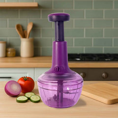 Manual Vegetable Chopper – 650 ml Push-Down Cutter
