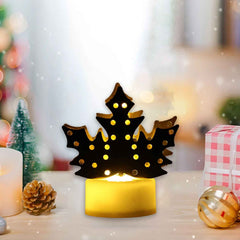 LED Gold Metal Leaf Diya Lamp – Battery Operated Festive Glow