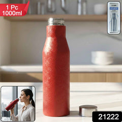 Red Stainless Steel Water Bottle 1000ml – Insulated & Leakproof