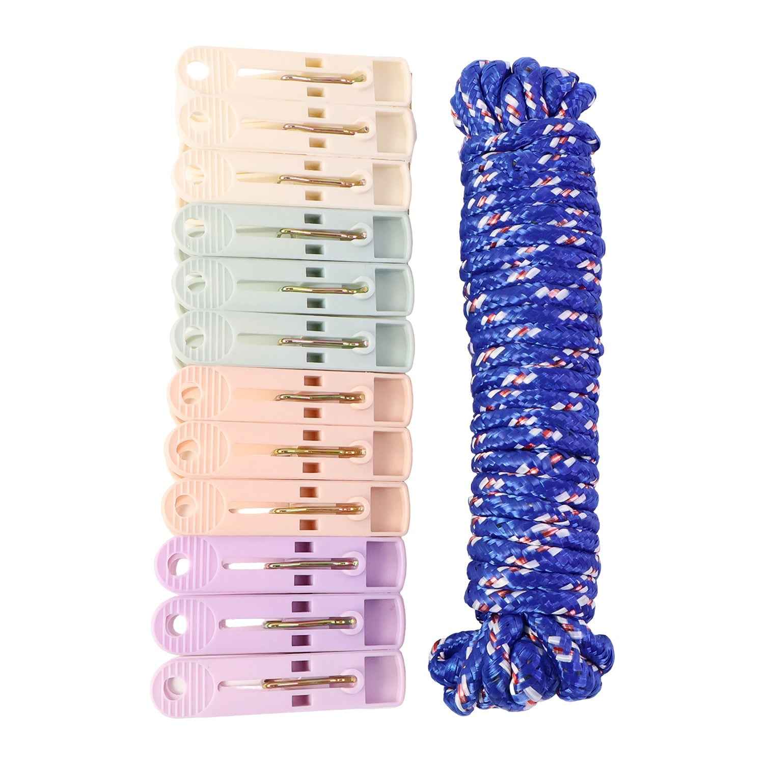 Clothesline Rope with 12 Clips – 5 Meter Heavy Duty Drying Rope