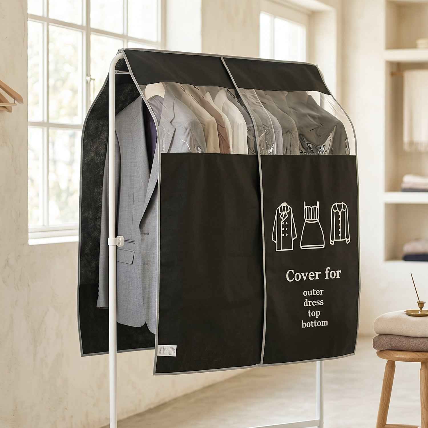 Hanging Garment Dust Cover – Keeps Clothes Neat & Dust-Free