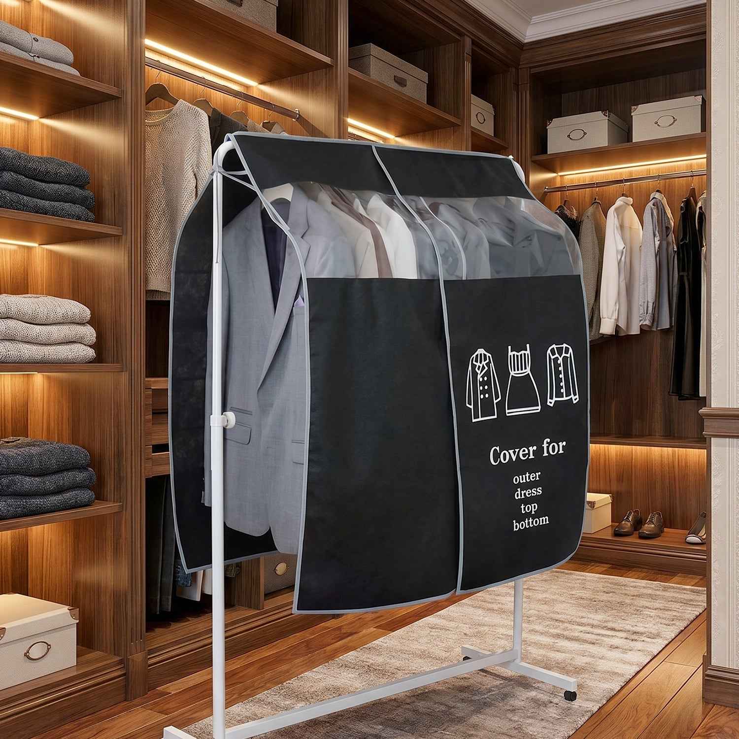 Hanging Garment Dust Cover – Keeps Clothes Neat & Dust-Free