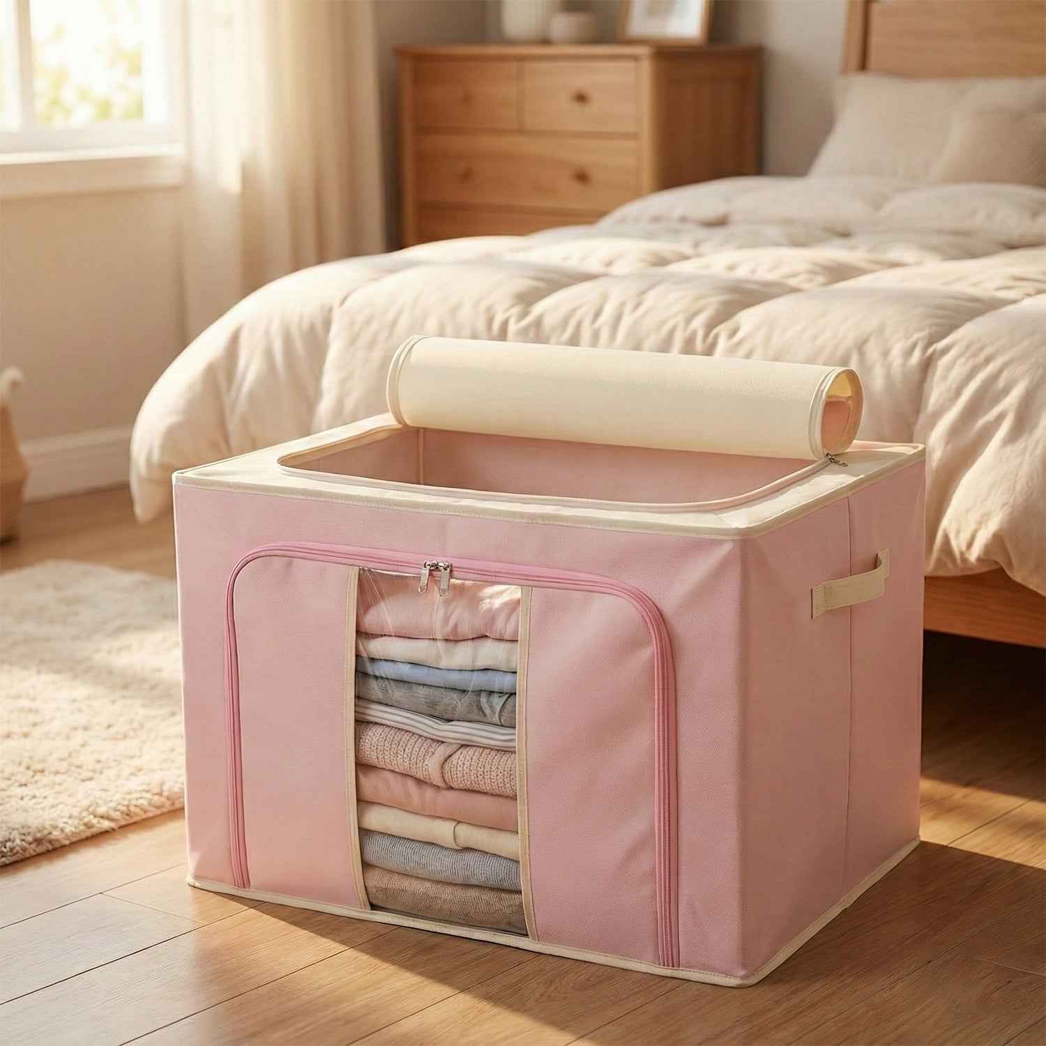 Foldable Fabric Clothes Storage Organizer Box - Space-Saving Design