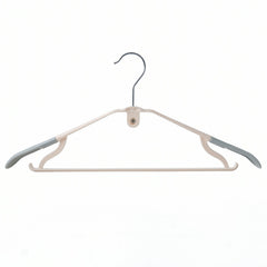Space-saving plastic hangers for closet organization