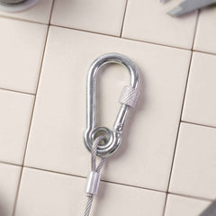 Heavy Duty Steel Clothesline – 5 Meter Wire Rope with Carabiner Hooks