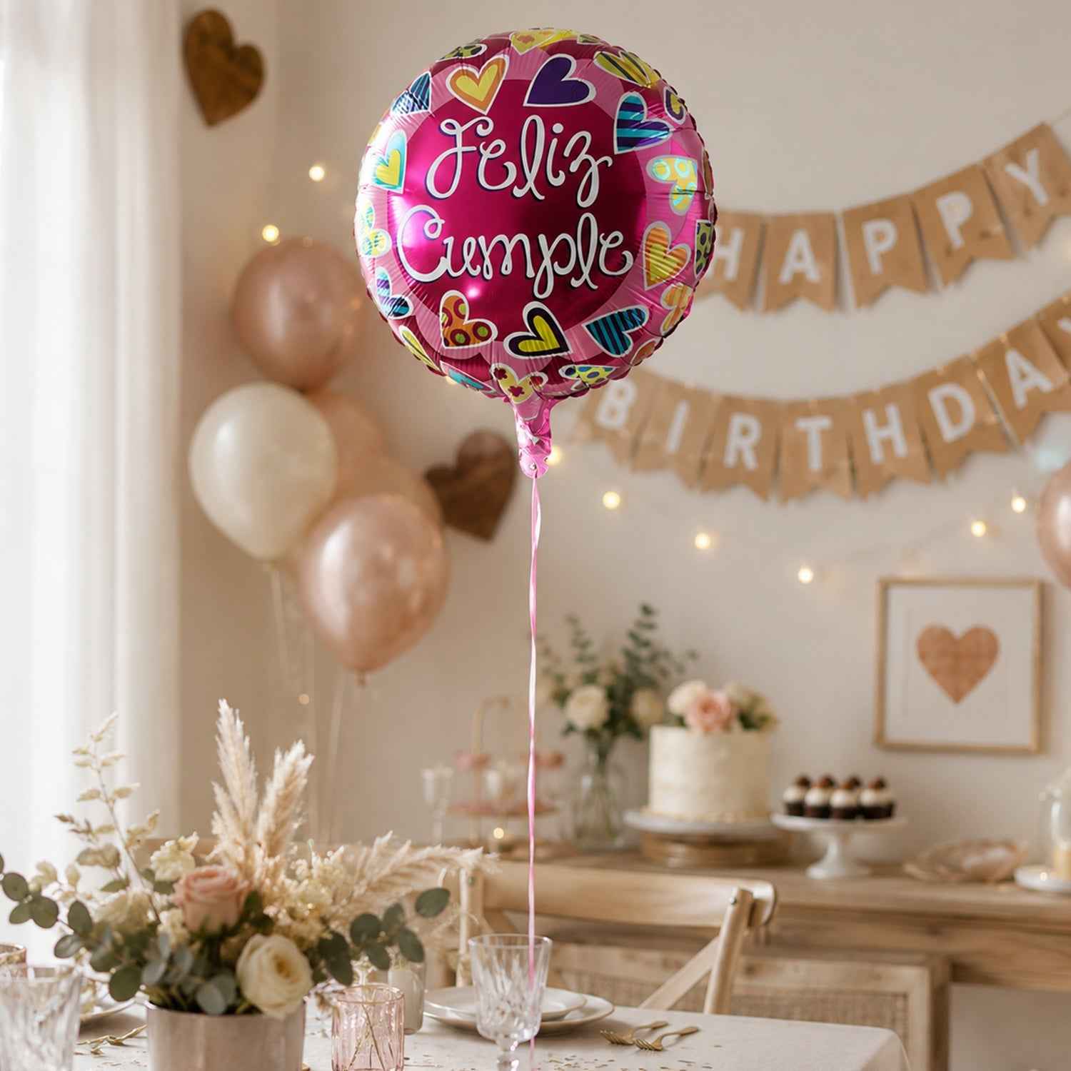 Feliz Cumple Foil Balloon Ð Bright Colorful Birthday Decor