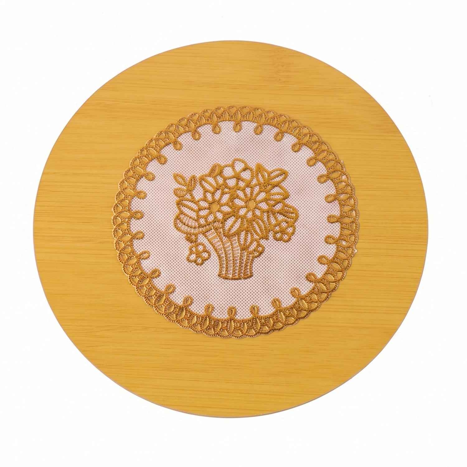 Wooden Heat Resistant Round Coaster – Protects Surfaces & Prevents Heat Marks