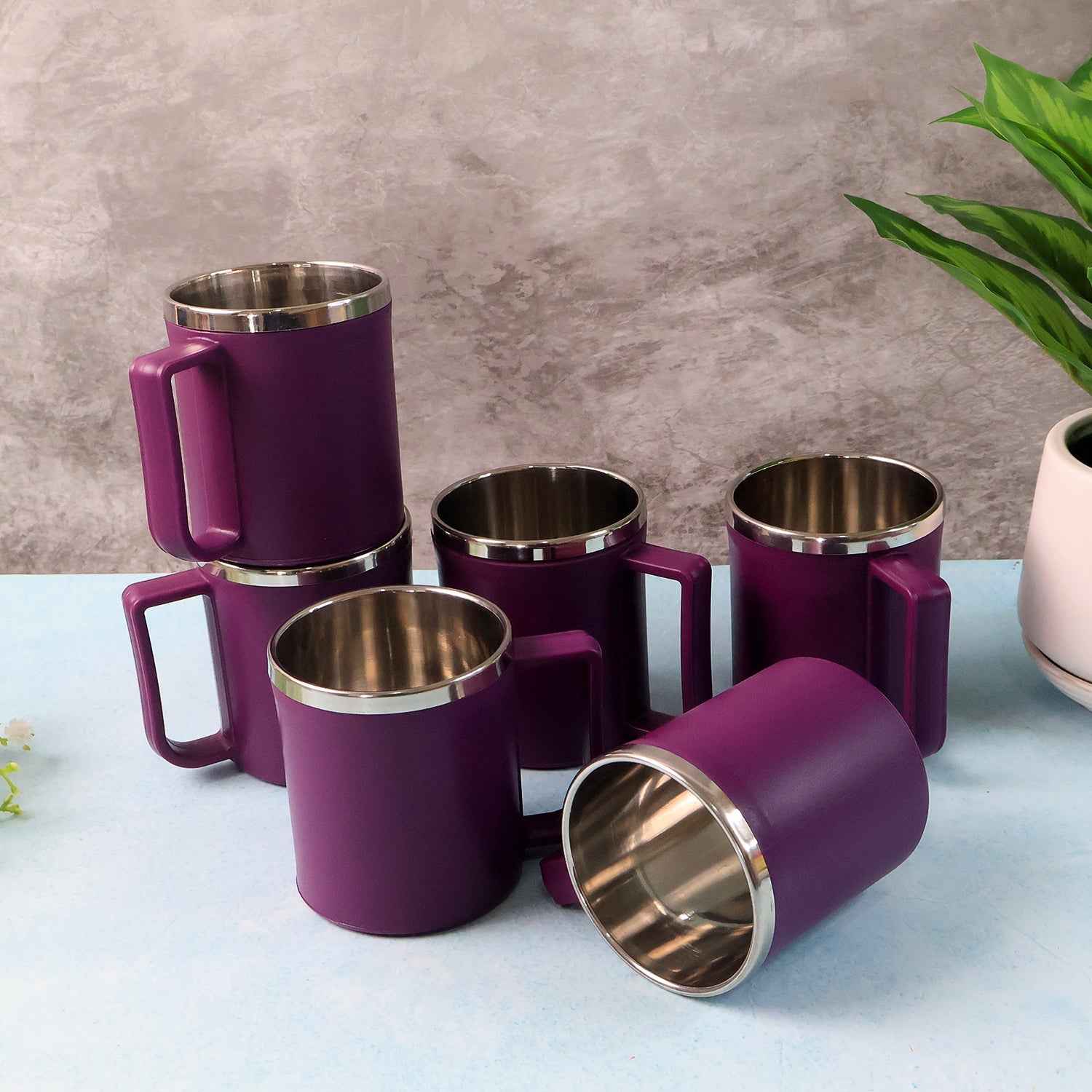 Stainless Steel Coffee Mug Set – Durable 200ML, 6 Pieces