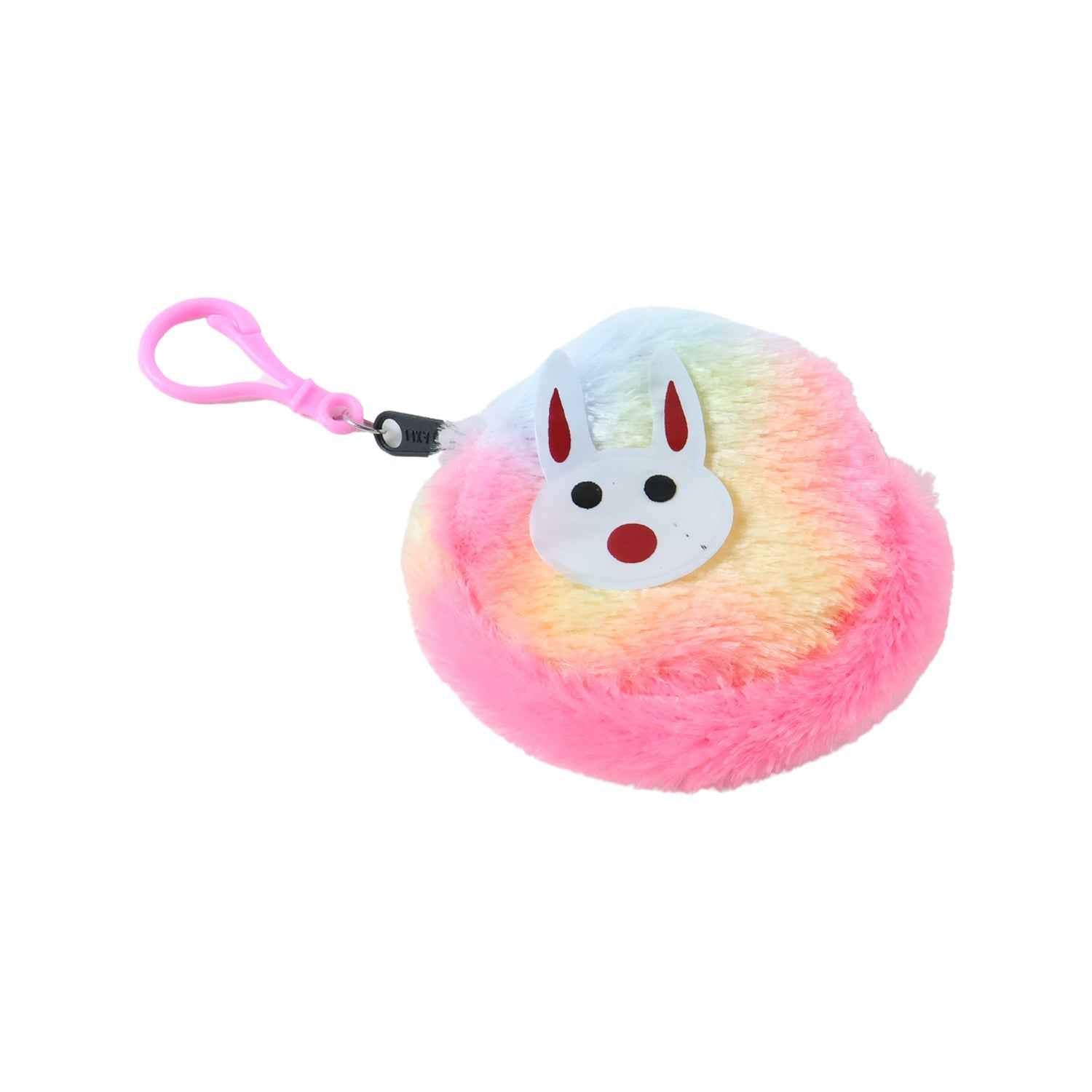 Cute Bunny Design Rainbow Fur Mini Coin Purse Keychain – Compact & Stylish for Kids
