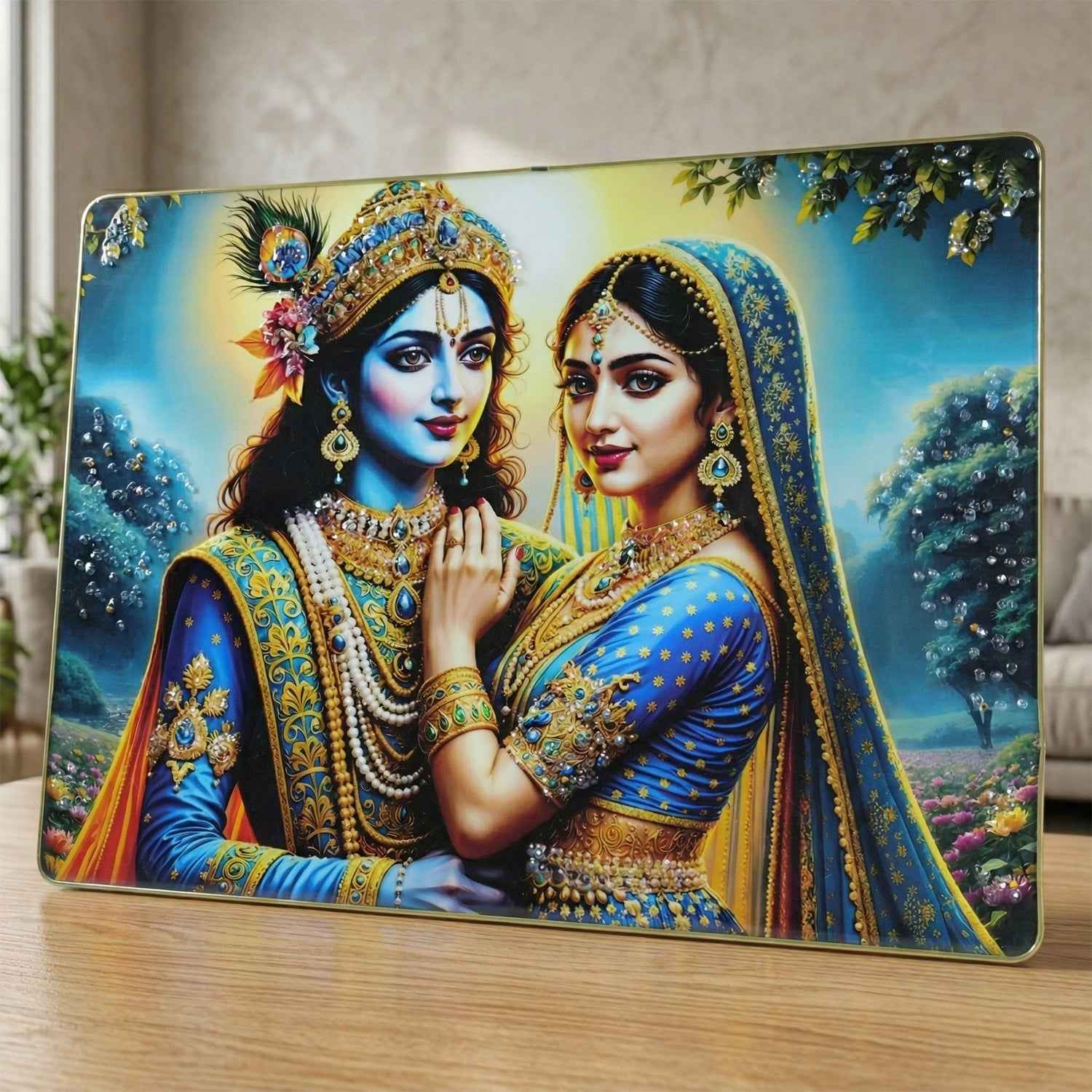 Radha Krishna Wall Frame – Elegant Divine Home Decor