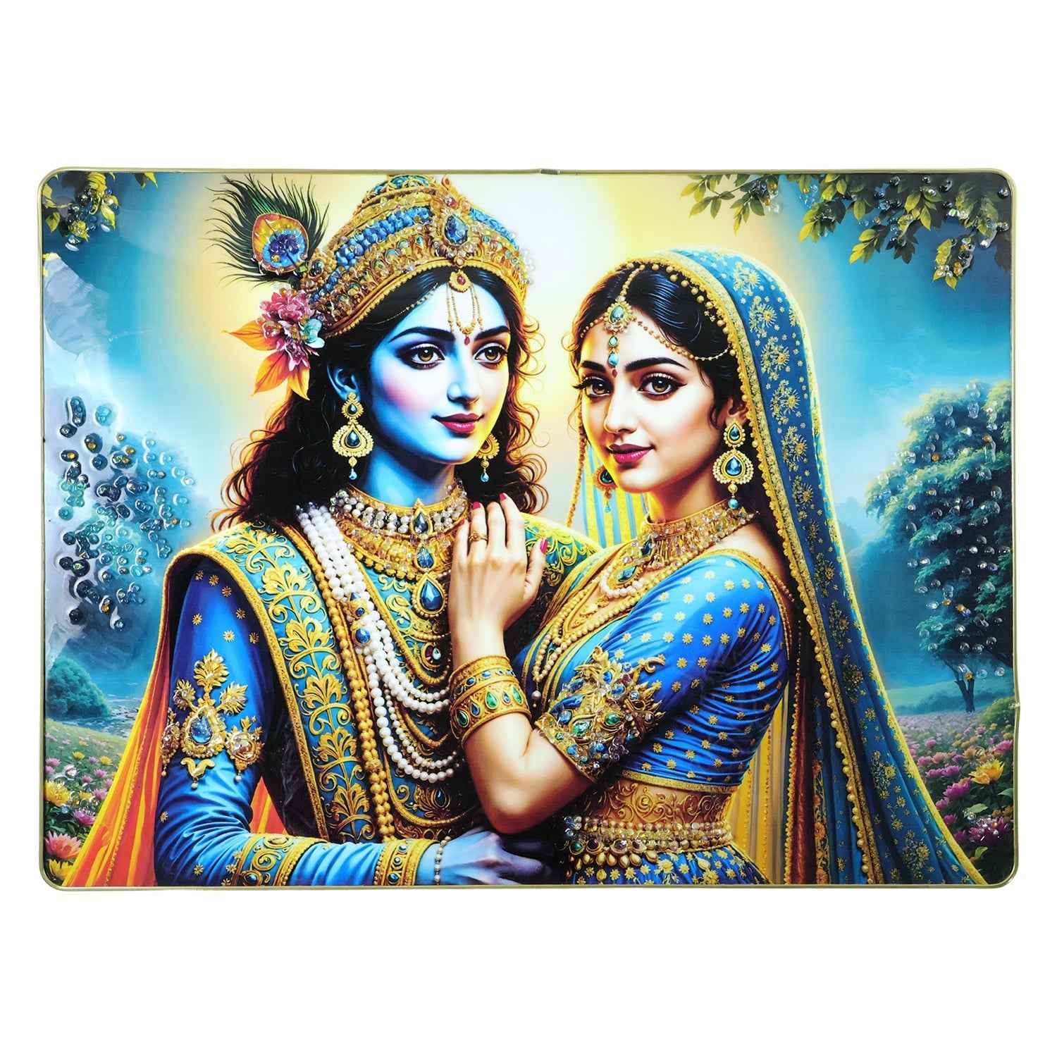Radha Krishna Wall Frame – Elegant Divine Home Decor