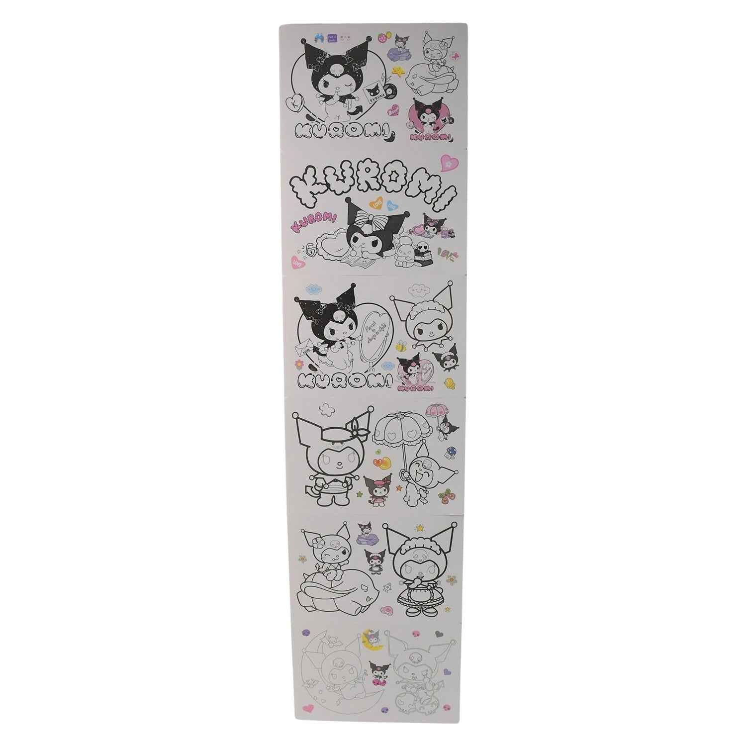 Kuromi-Themed Kids Coloring Book Set – 6 Sheets & 6 Markers