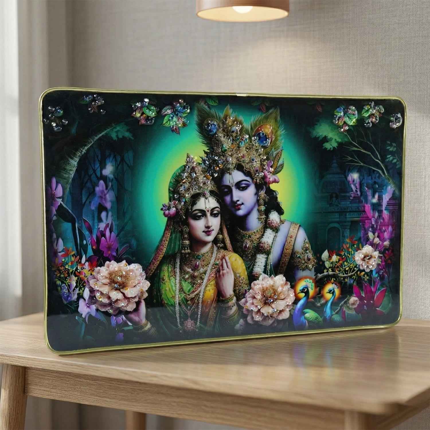 Radha Krishna Wall Frame – Elegant Spiritual Decor for Home