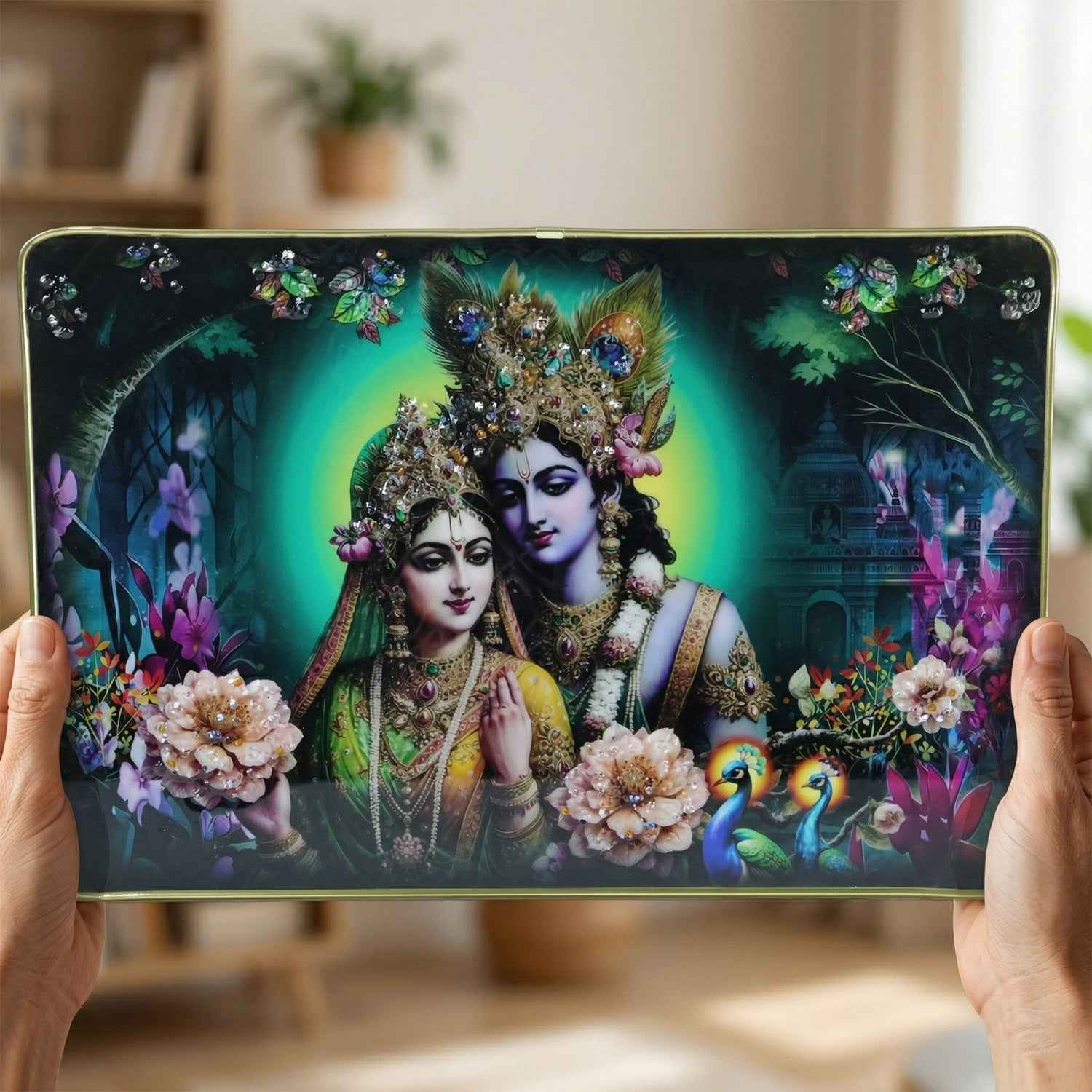 Radha Krishna Wall Frame – Elegant Spiritual Decor for Home