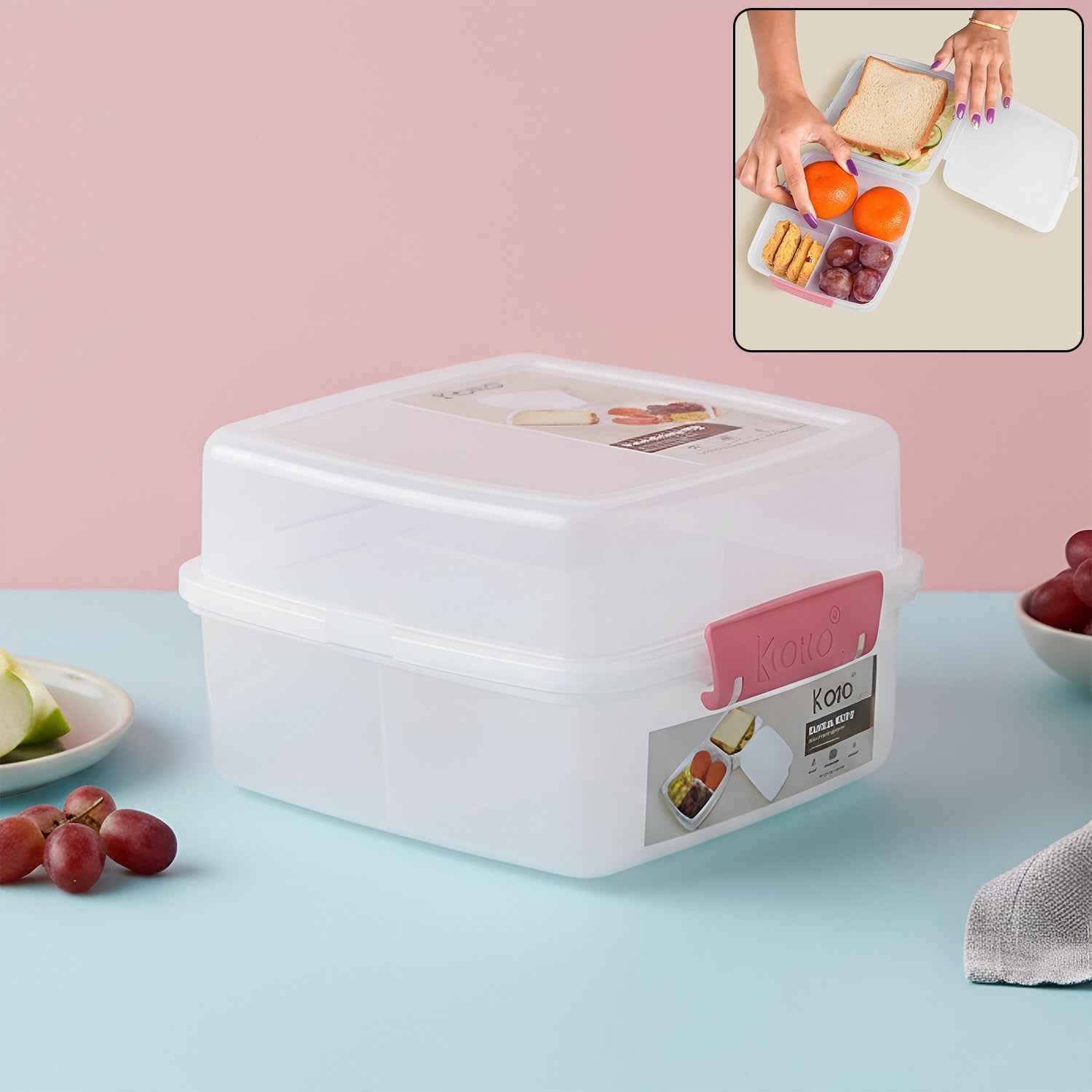 Airtight Multi-Compartment Lunch Box – 1400 ML Capacity