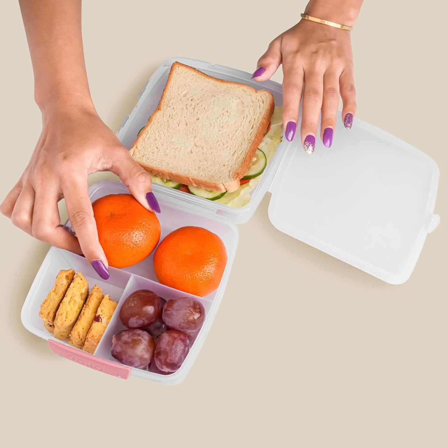 Airtight Multi-Compartment Lunch Box – 1400 ML Capacity