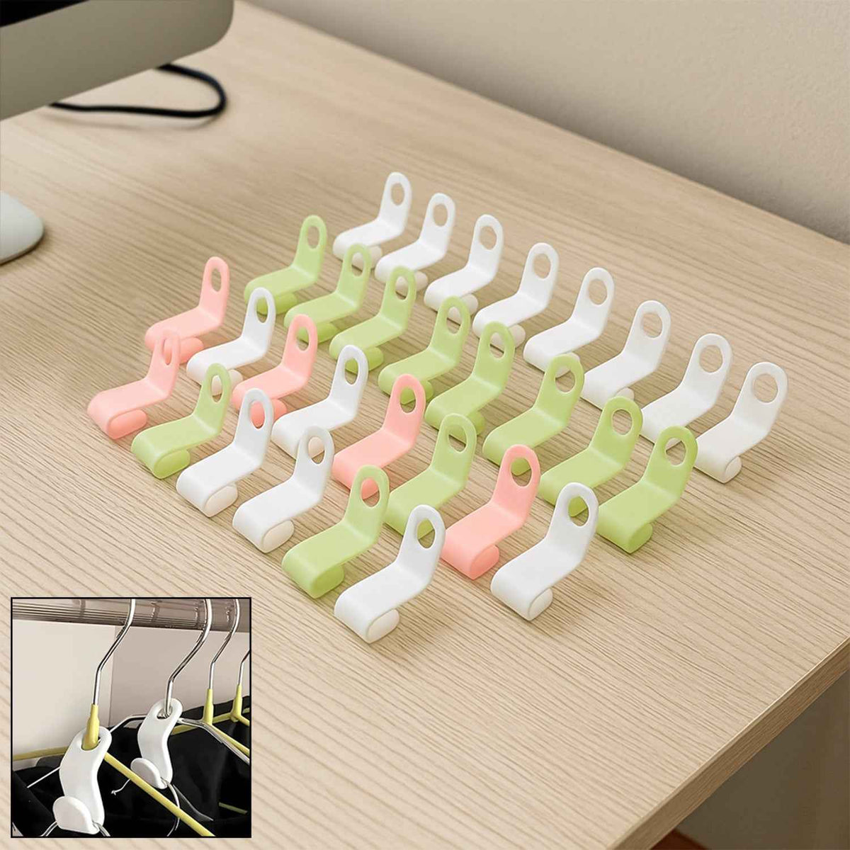 Hanger Connector Hooks – 30 Pcs Multi-Color Space Saver