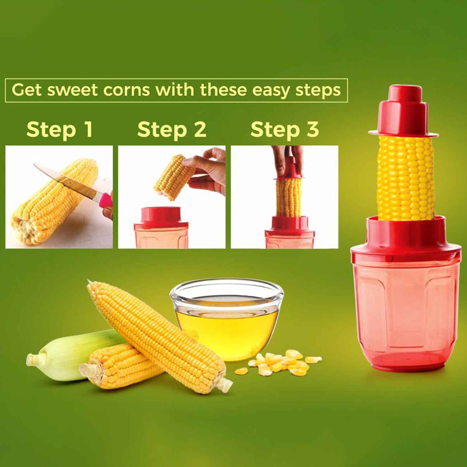 Corn Cutter with Steel Blades – Efficient Kernel Remover