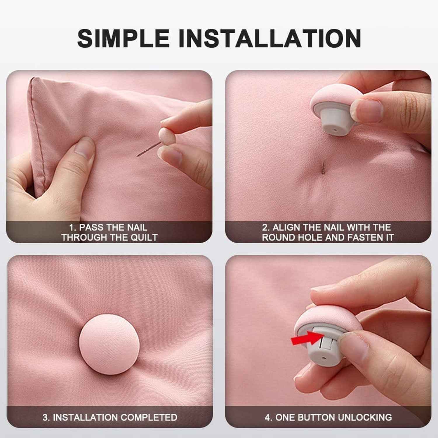 Soft Duvet Button Clip – No-Sew Secure Comforter & Curtain Holder