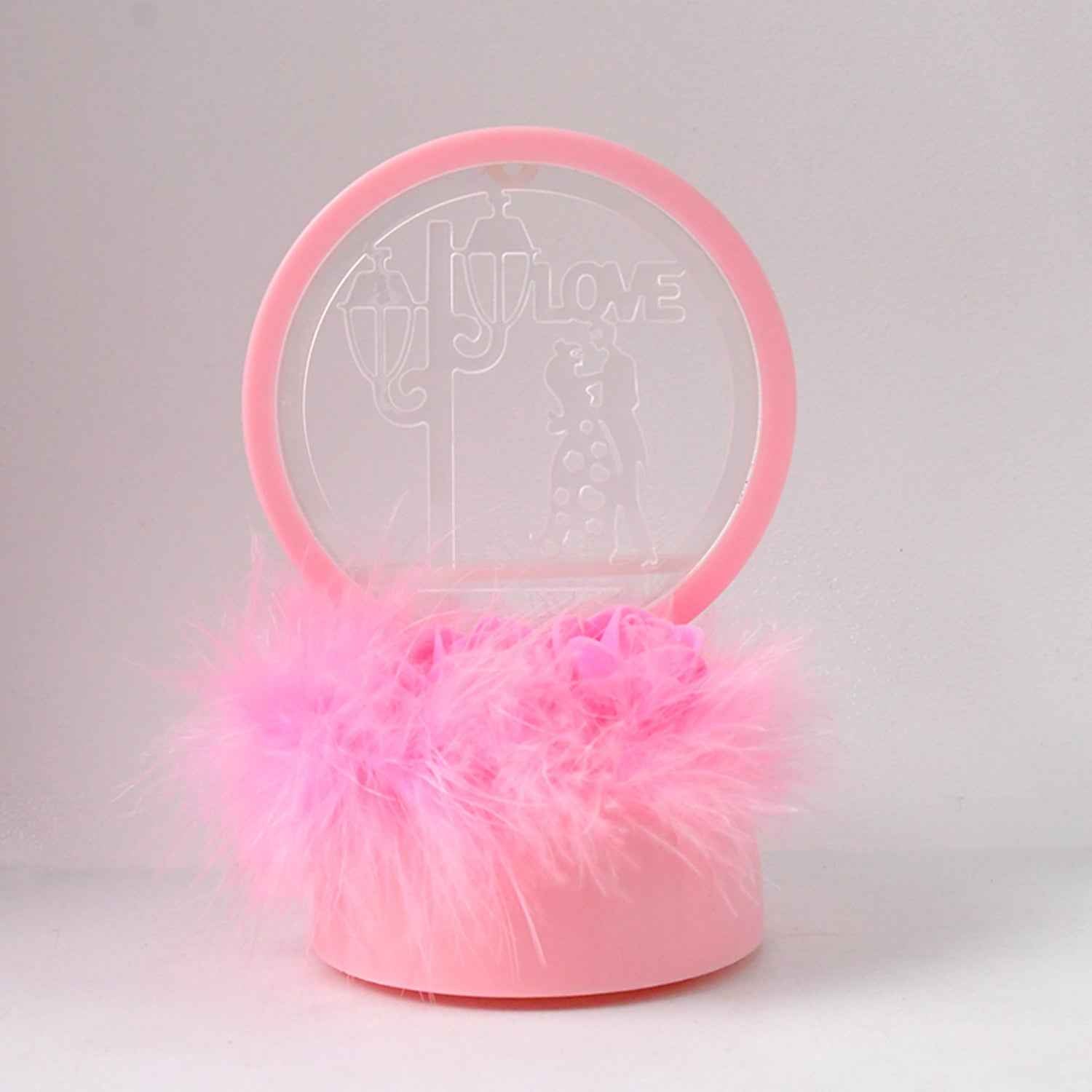 Romantic Round Love Couple Showpiece – Elegant LED Décor Gift