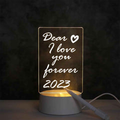 LED Acrylic Message Board Night Lamp – USB Powered Decorative Light