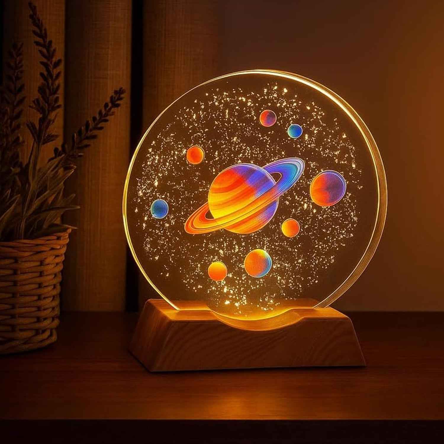 3D Visualization Lamp – LED Night Light with Planet Design