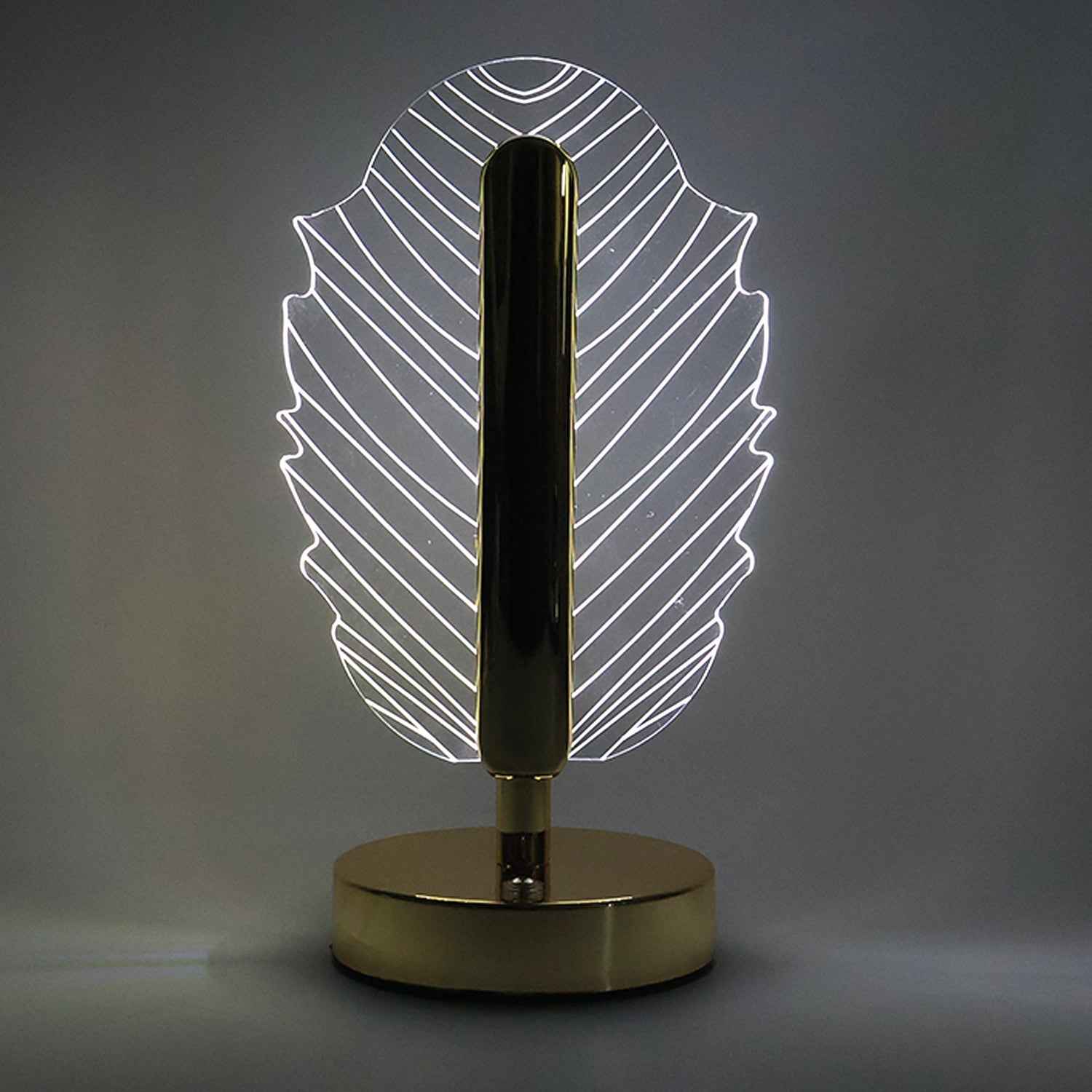 Leaf Shape Crystal Table Lamp – Elegant USB Charging LED Light