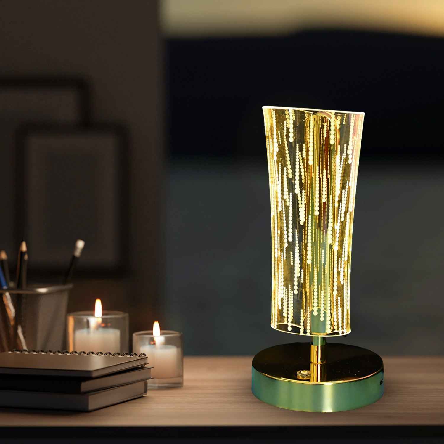 Crystal Table Lamp – Elegant USB Rechargeable LED Glow