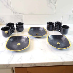 Seashell Ceramic Cup Set – 9-Piece Unique Design | Serve Stellar