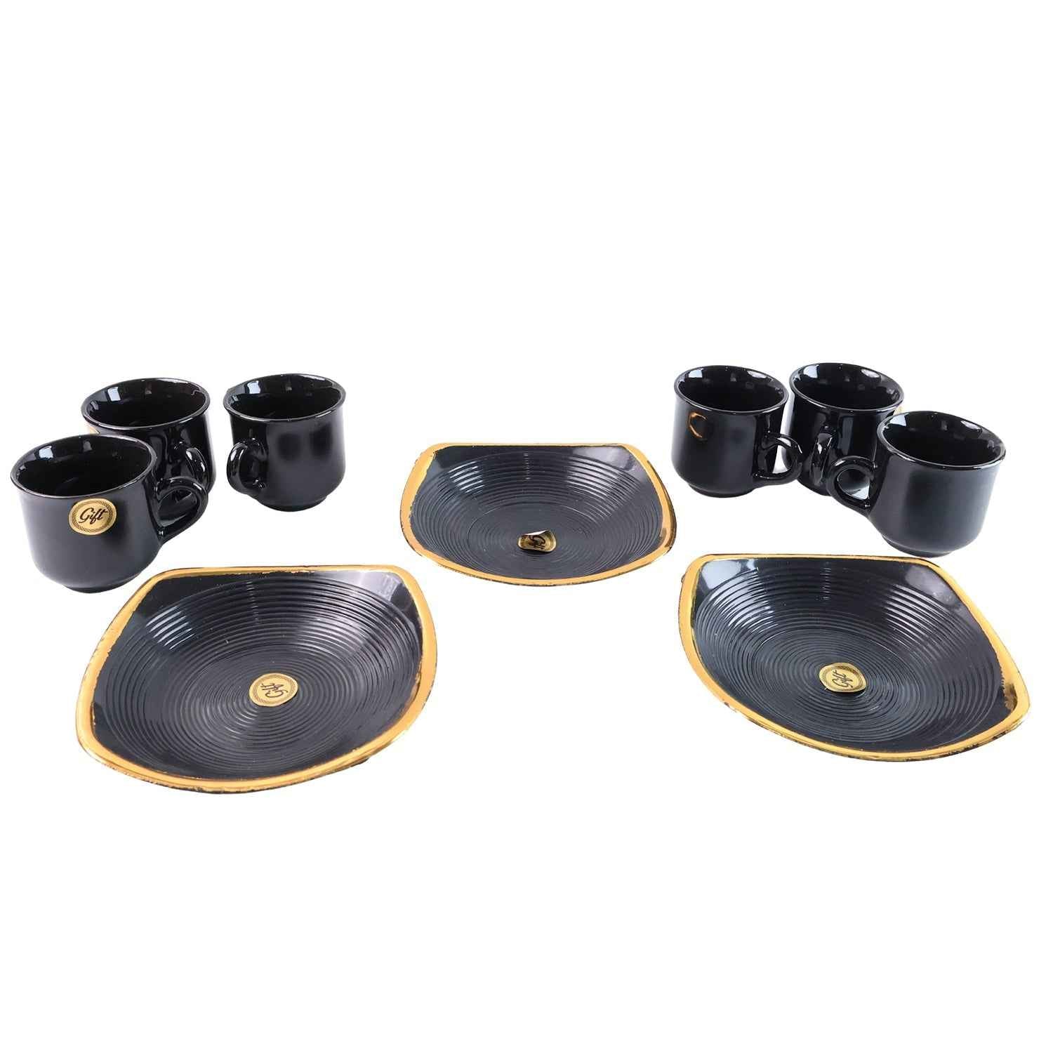 Seashell Ceramic Cup Set – 9-Piece Unique Design | Serve Stellar