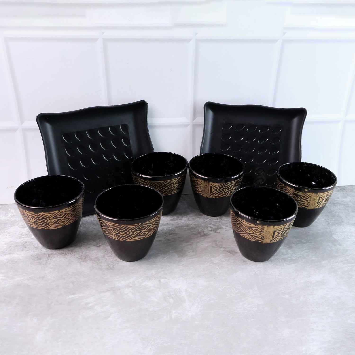 Ceramic Bowl and Cup Set – 8 Pc Dining Collection | Indo Glow