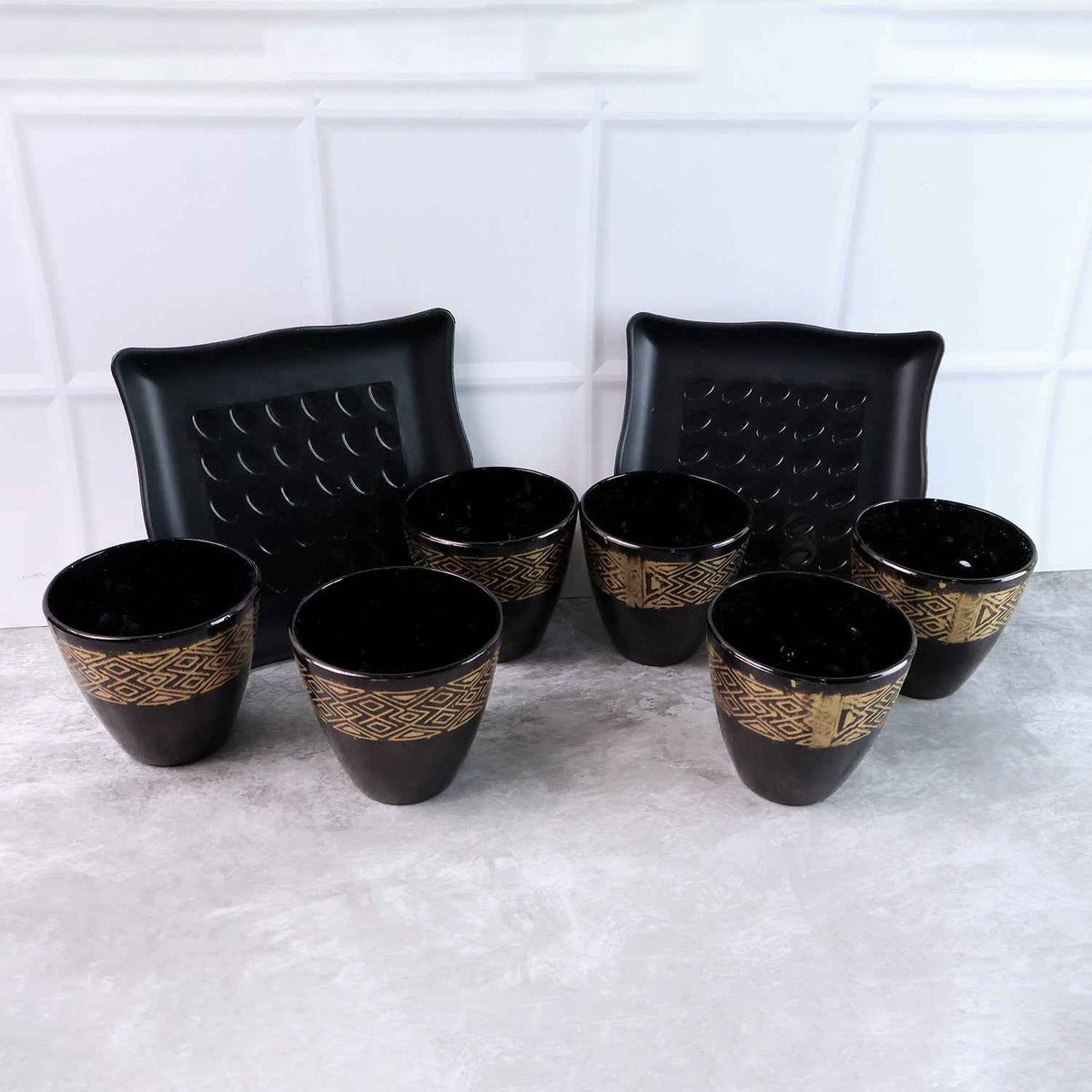 Ceramic Bowl and Cup Set – 8 Pc Dining Collection | Indo Glow