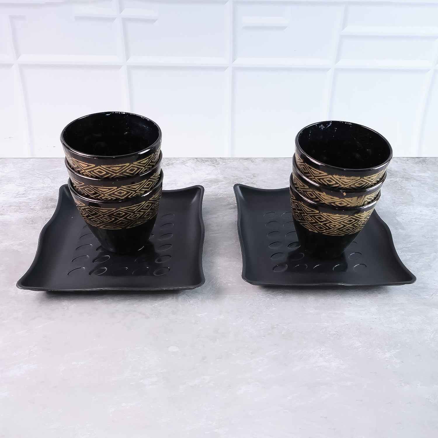 Ceramic Bowl and Cup Set – 8 Pc Dining Collection | Indo Glow