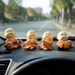 Mini Monk Buddha Idol Set – Serene & Joyful Home Decor