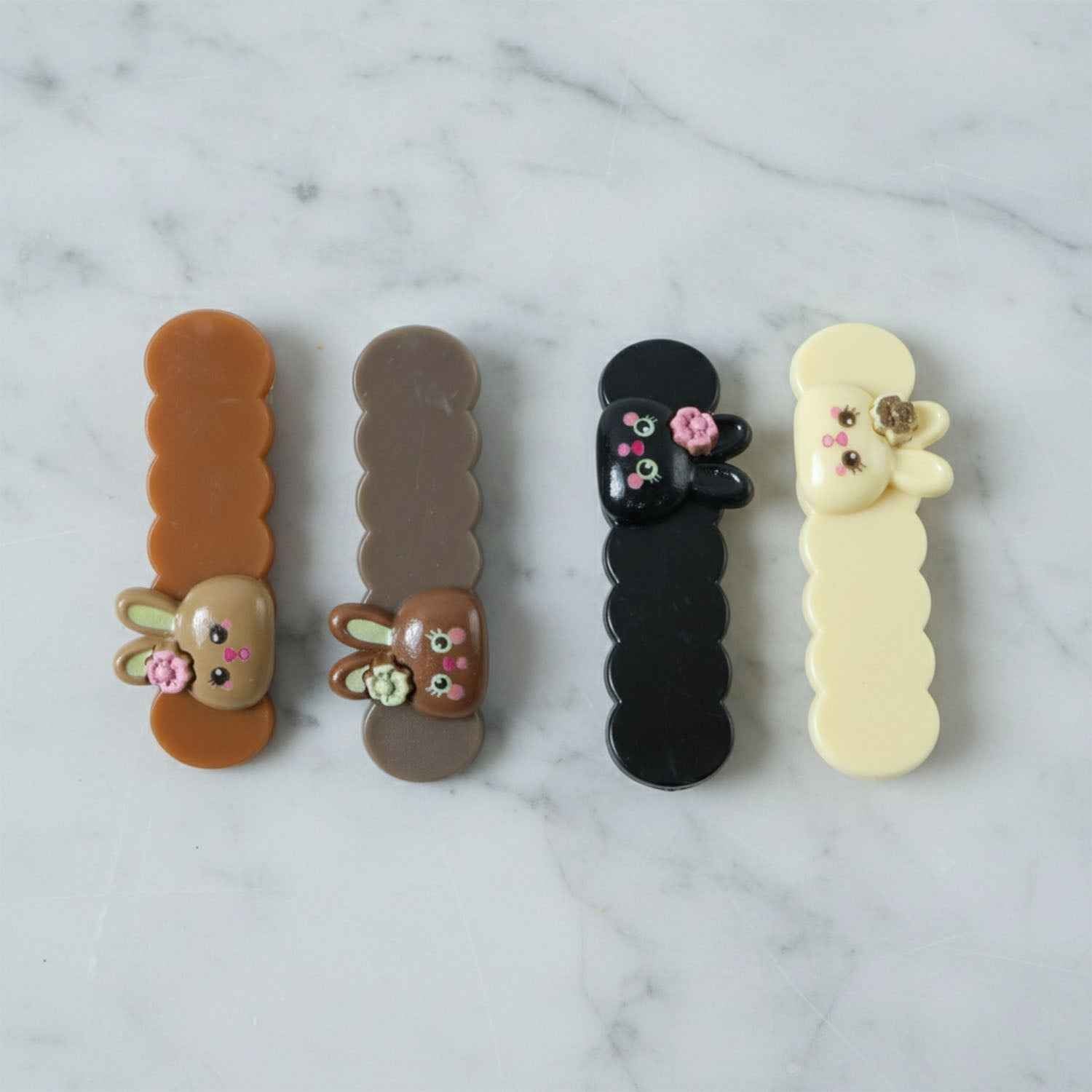 Bunny Hair Clips – Cute Cartoon Decorative Snap Set (4 Pc)
