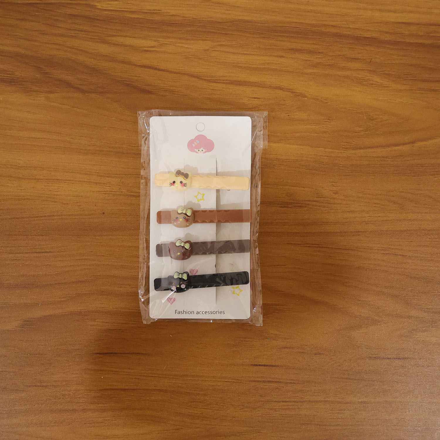 Cute Cartoon Cat Hair Clips Set – 4 pcs Stylish Snap Clips