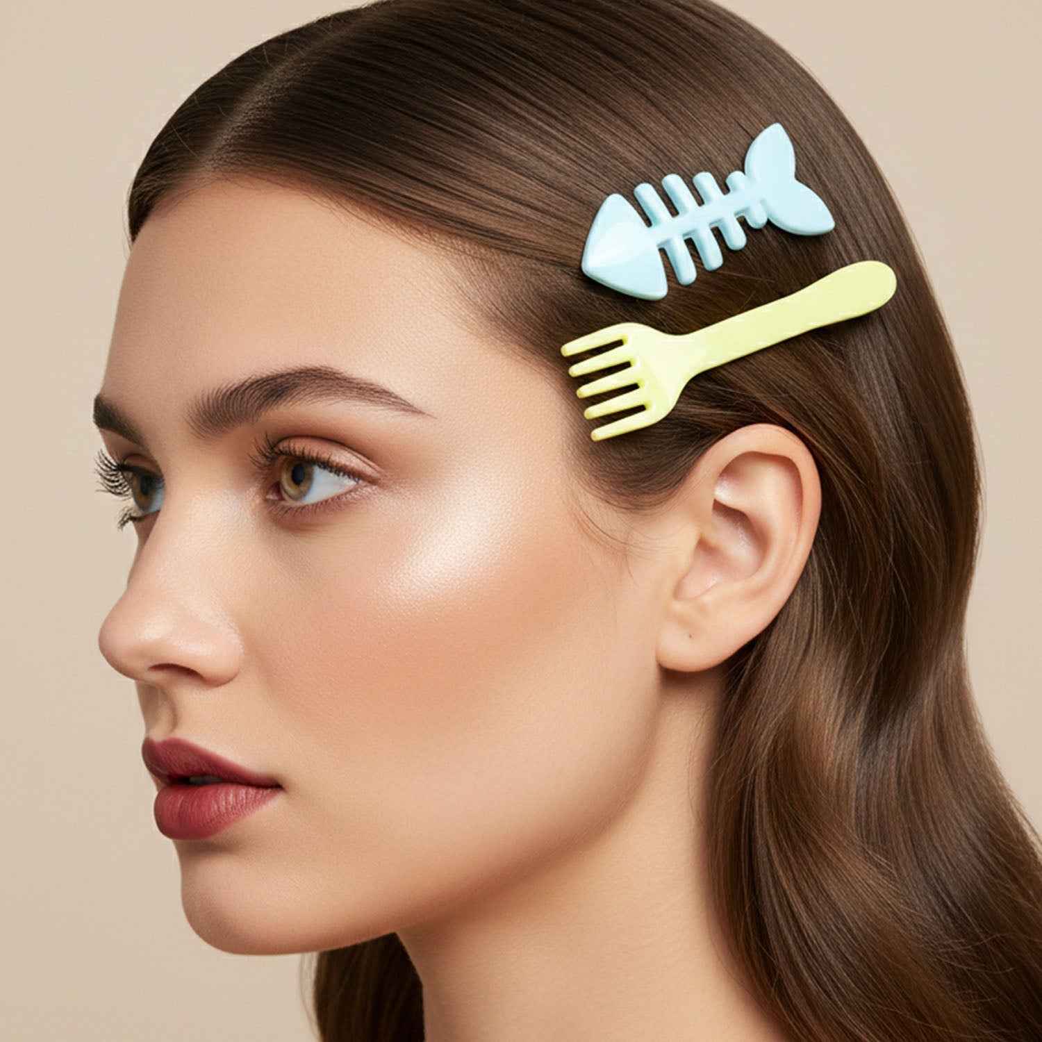 Food Shape Hair Clip Set – Cute 4-Piece Stylish Accessories