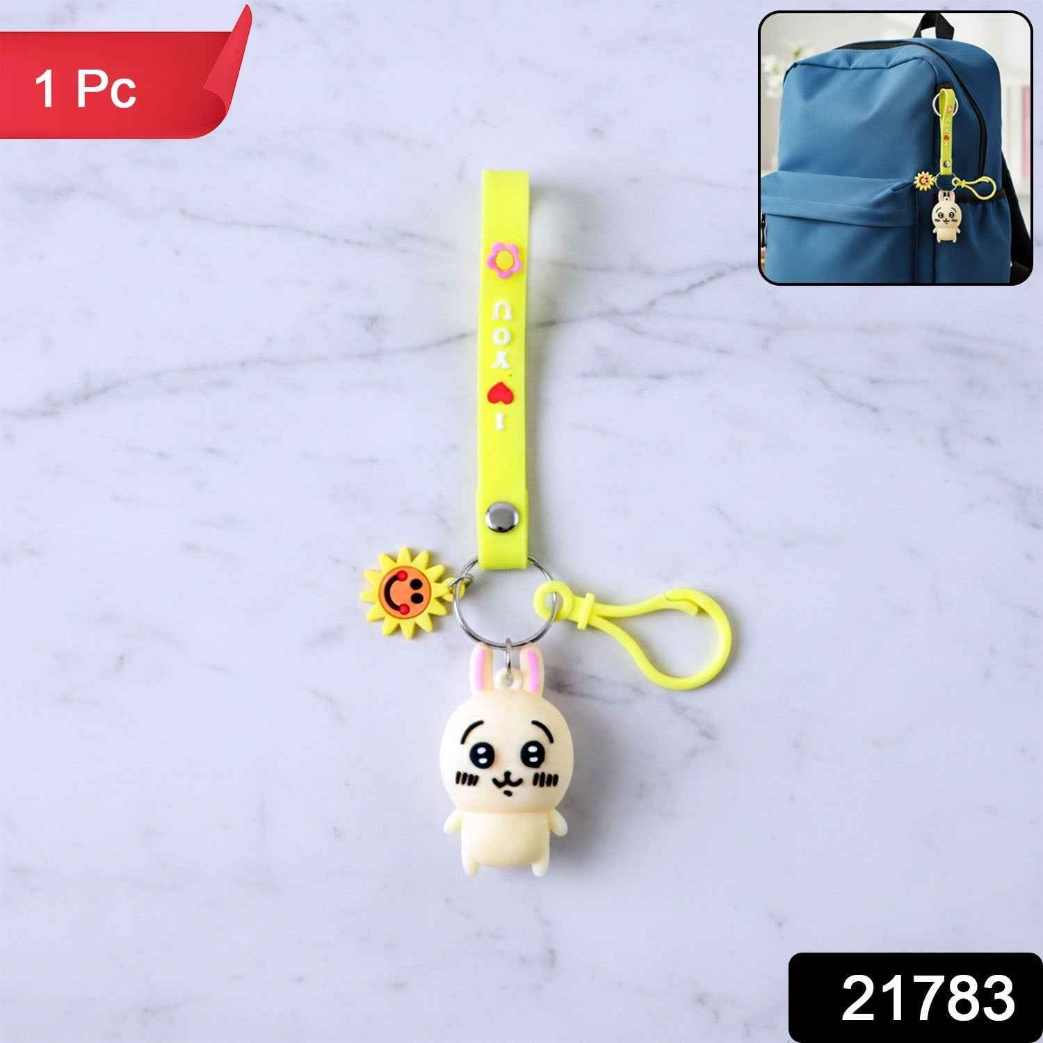 Cartoon Bunny Silicone Keychain – Soft & Durable Bag Charm