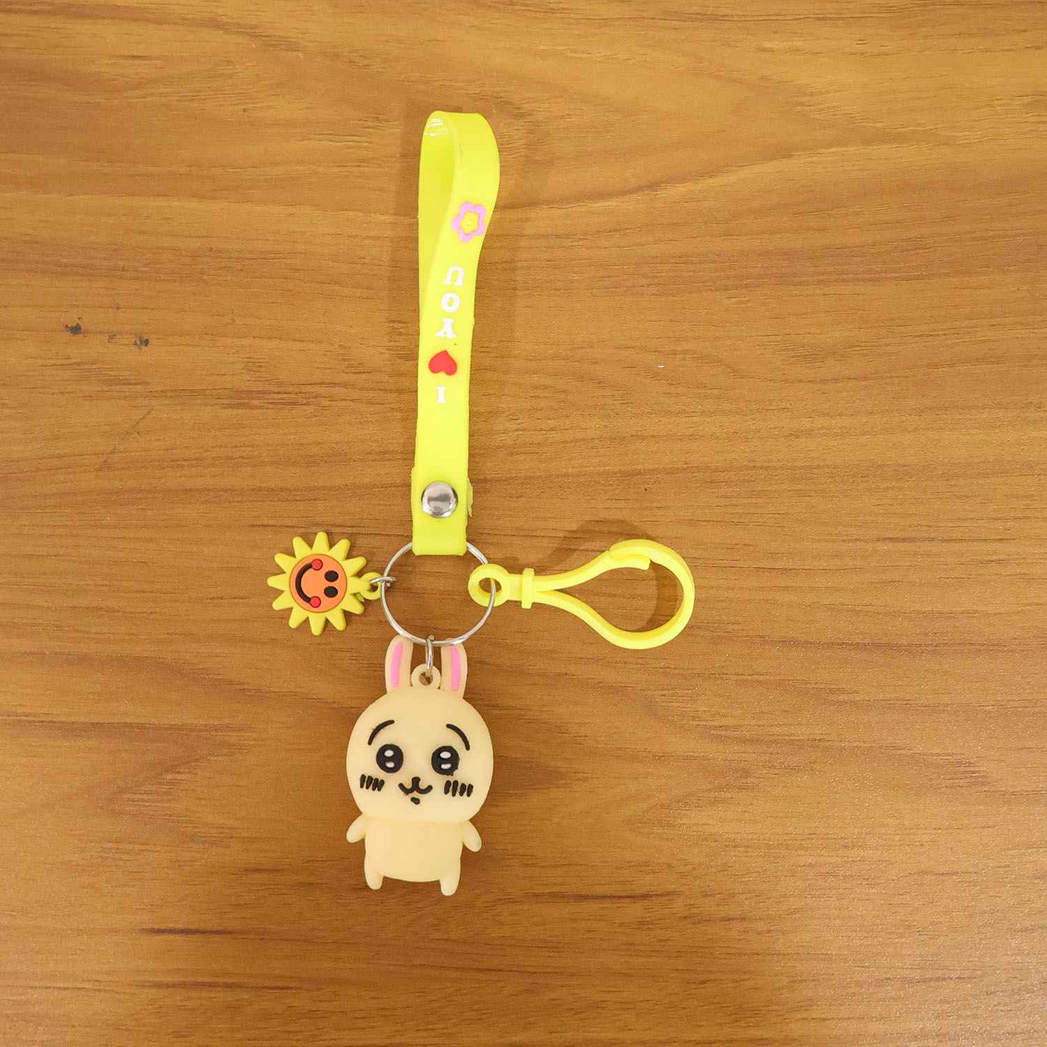 Cartoon Bunny Silicone Keychain – Soft & Durable Bag Charm