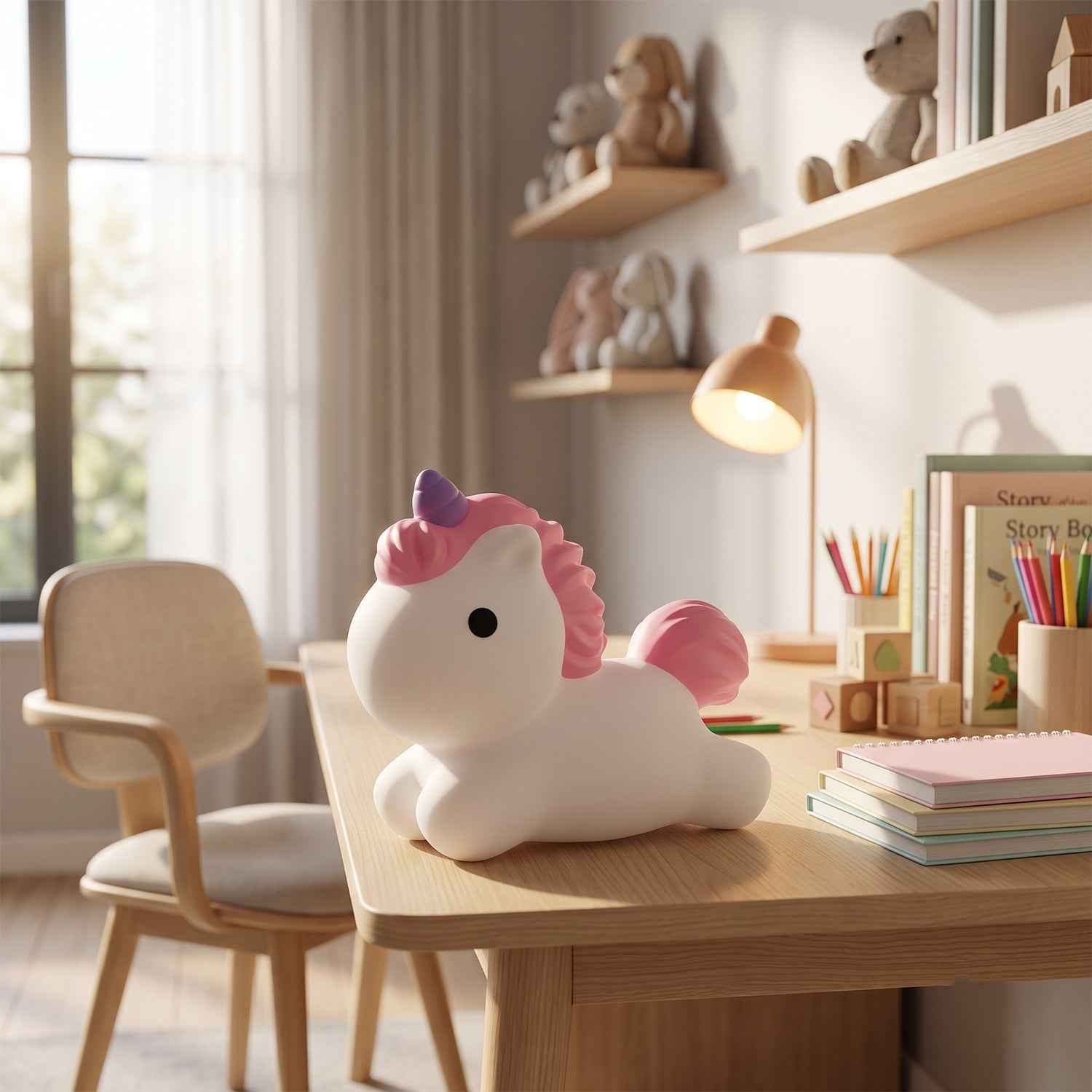 Unicorn LED Night Light, Cute Silicone Bedside Lamp for Kids (1 Pc)