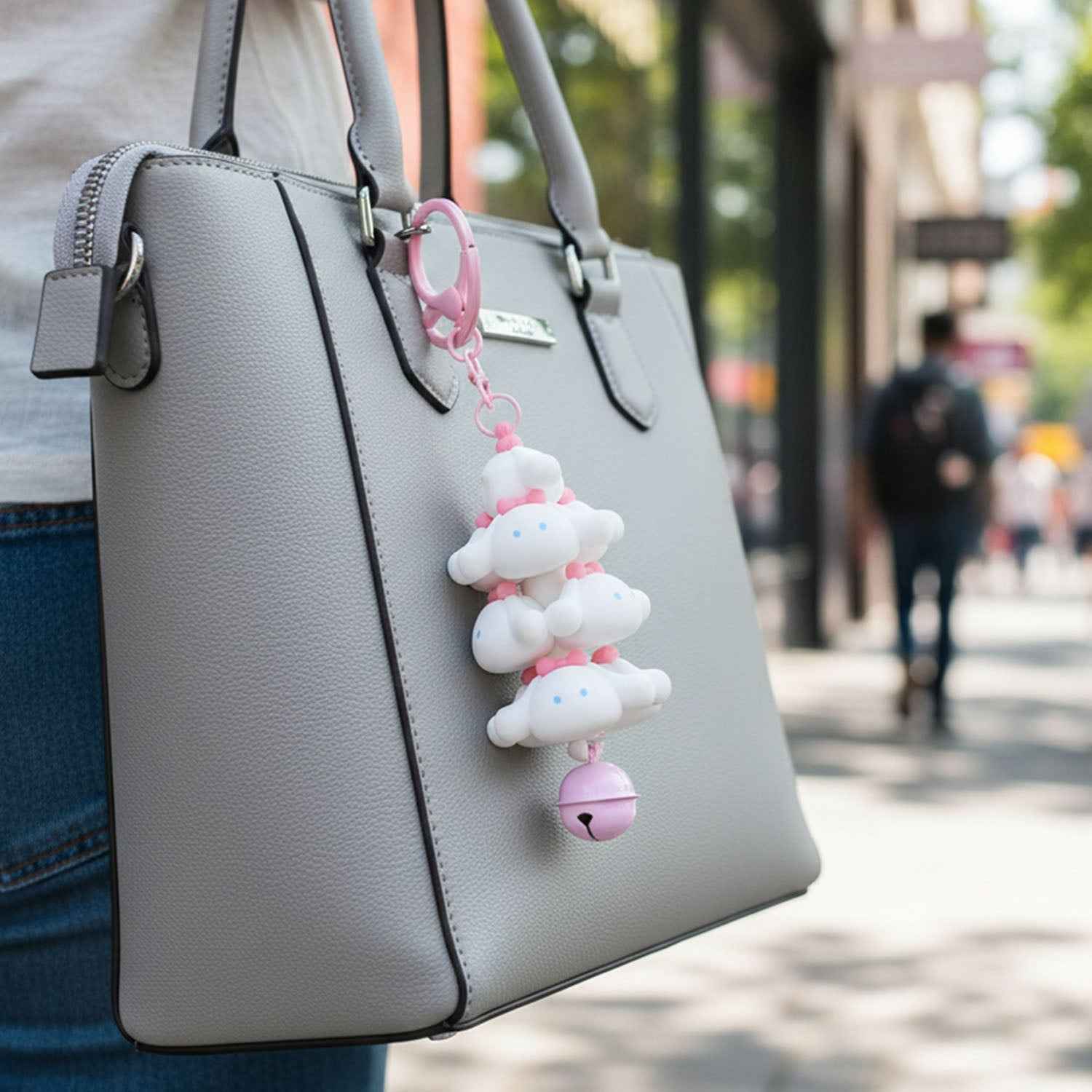 Cloud Keychain with Bell – Cute Cartoon Accessory
