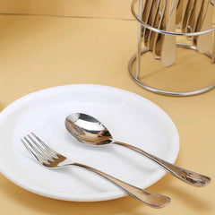 Stainless Steel Cutlery Set – 16-Piece with Elegant Stand