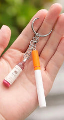 Trending Cigarette Beer bottle keychain