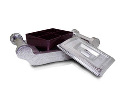 Silver Gift Box – Royal 4-Section Dry Fruit & Chocolate Box | Organivo