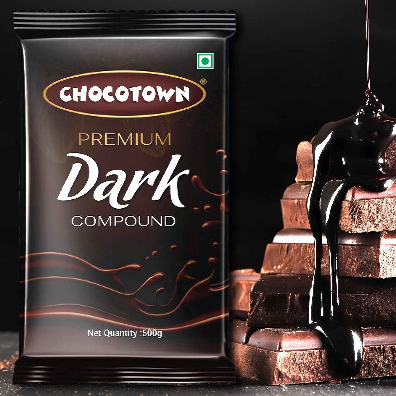 Dark Chocolate Compound – 500gm Baking Slab | Chocotown